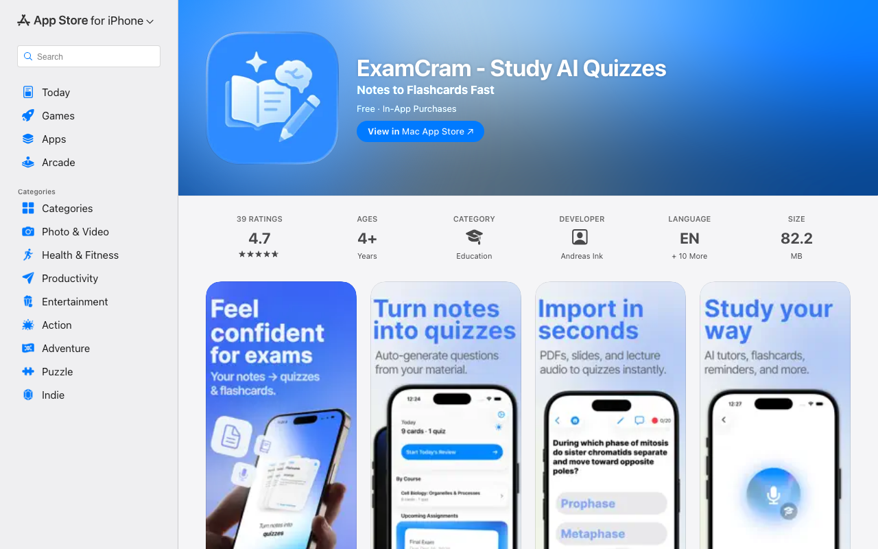 ‎ExamCram product screenshot