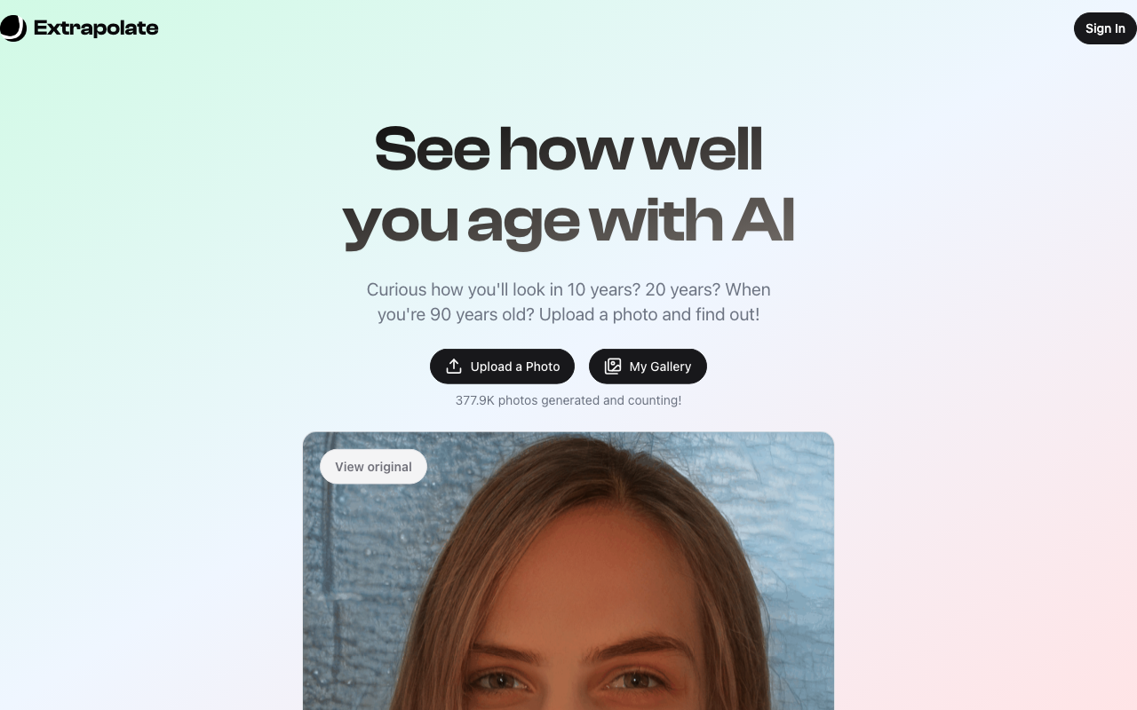 Extrapolate product screenshot