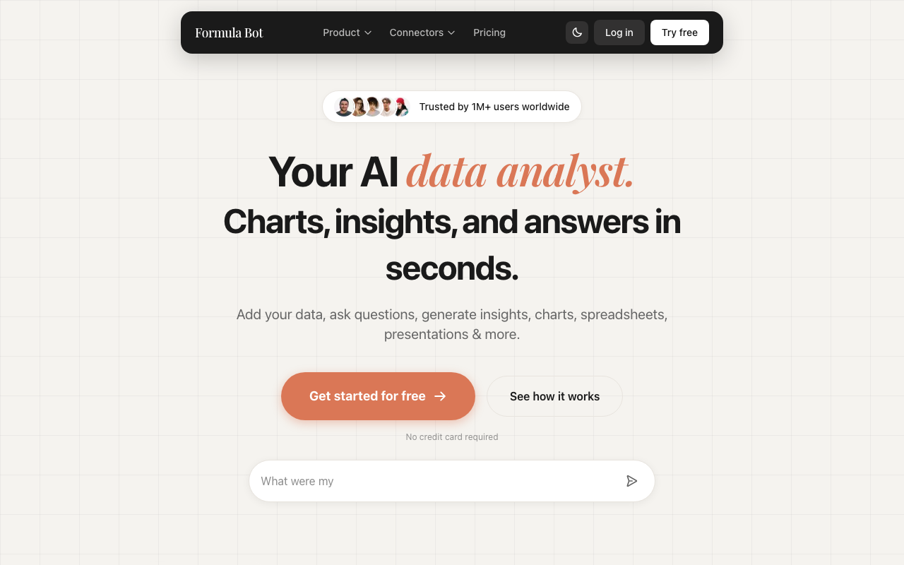 Formula Bot product screenshot