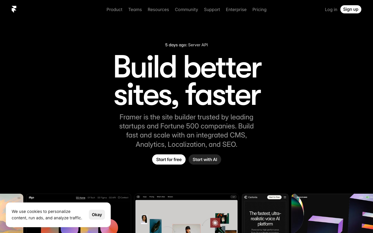 Framer product screenshot