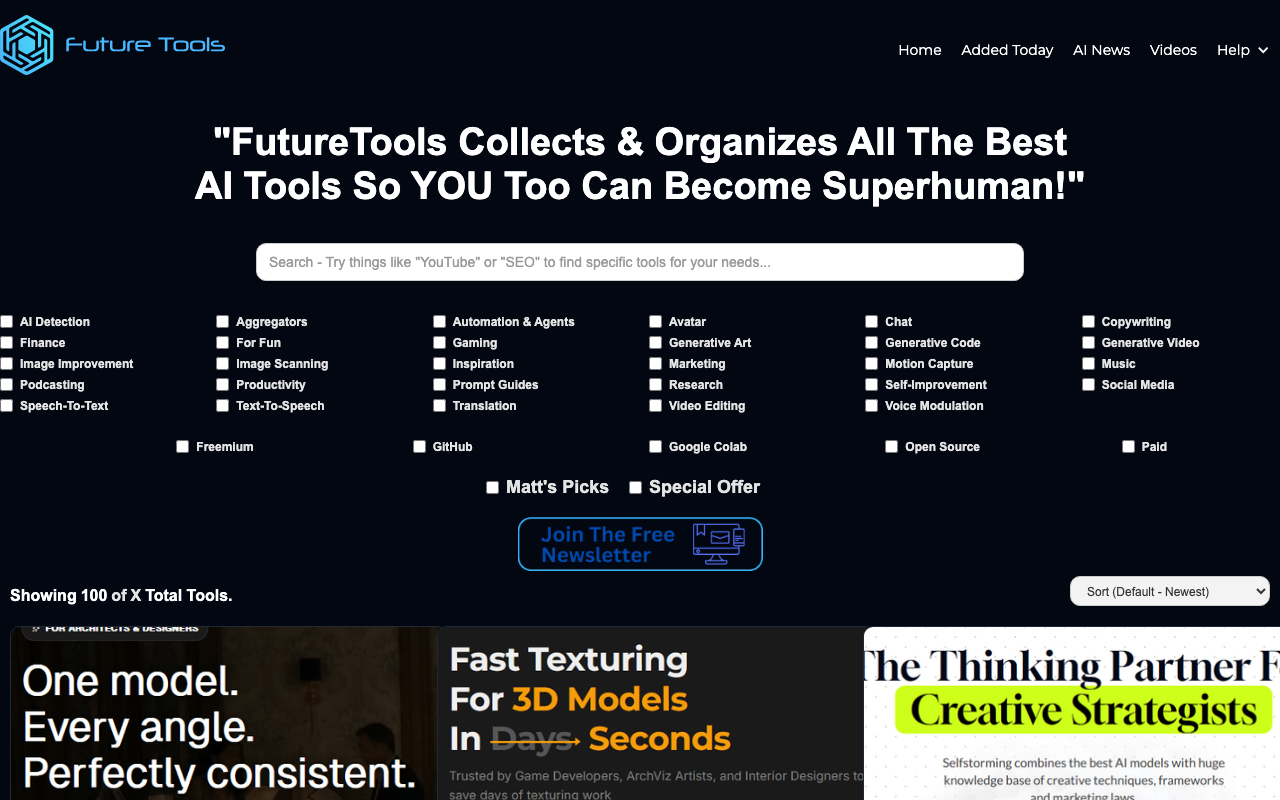 Future Tools product screenshot
