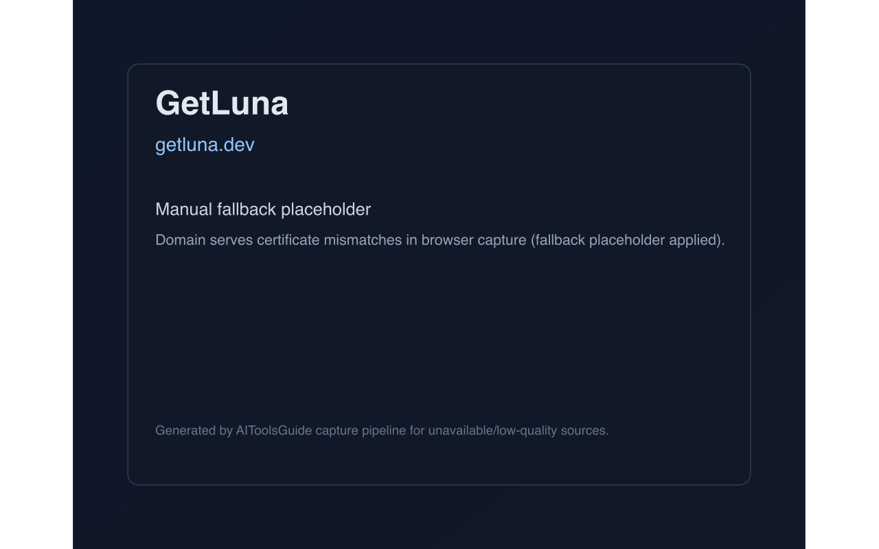 Getluna.dev product screenshot