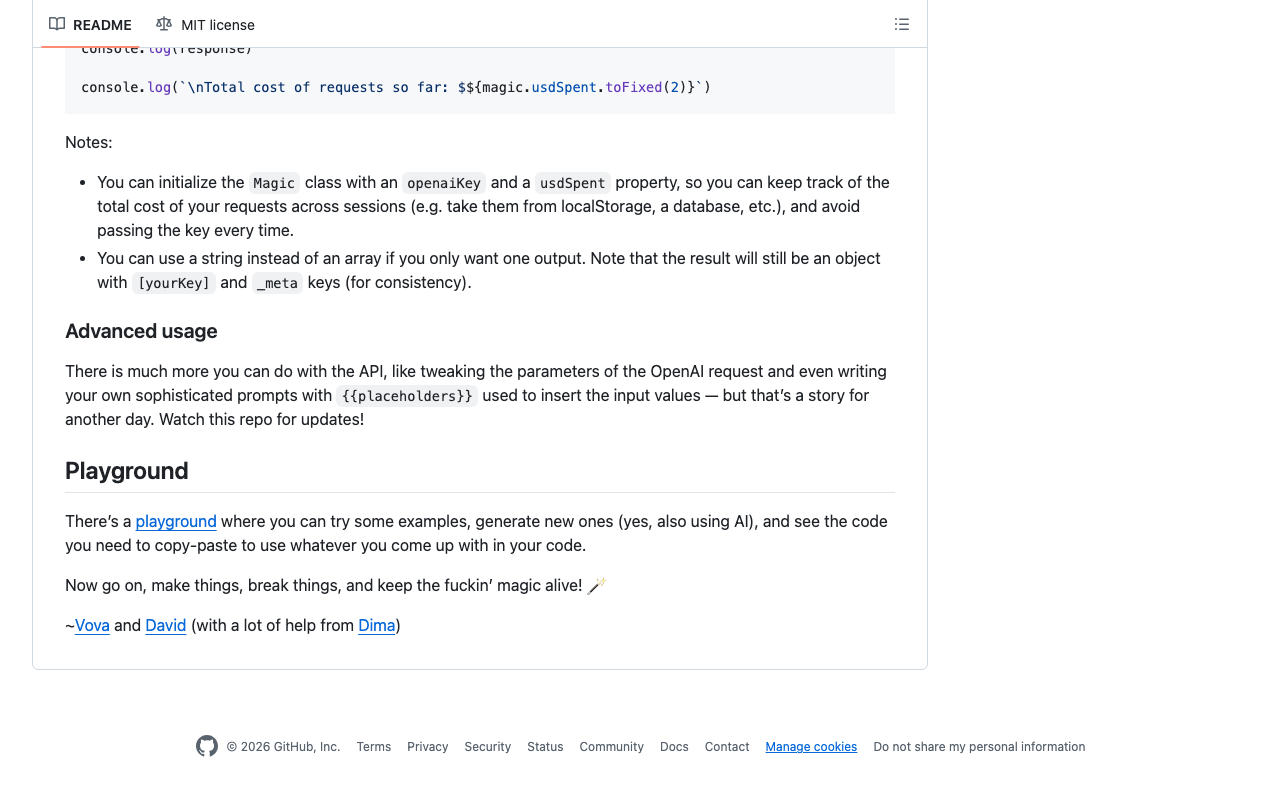 GitHub – losideadores/almostmagic: Add AI   to your app with one line of 
code product screenshot