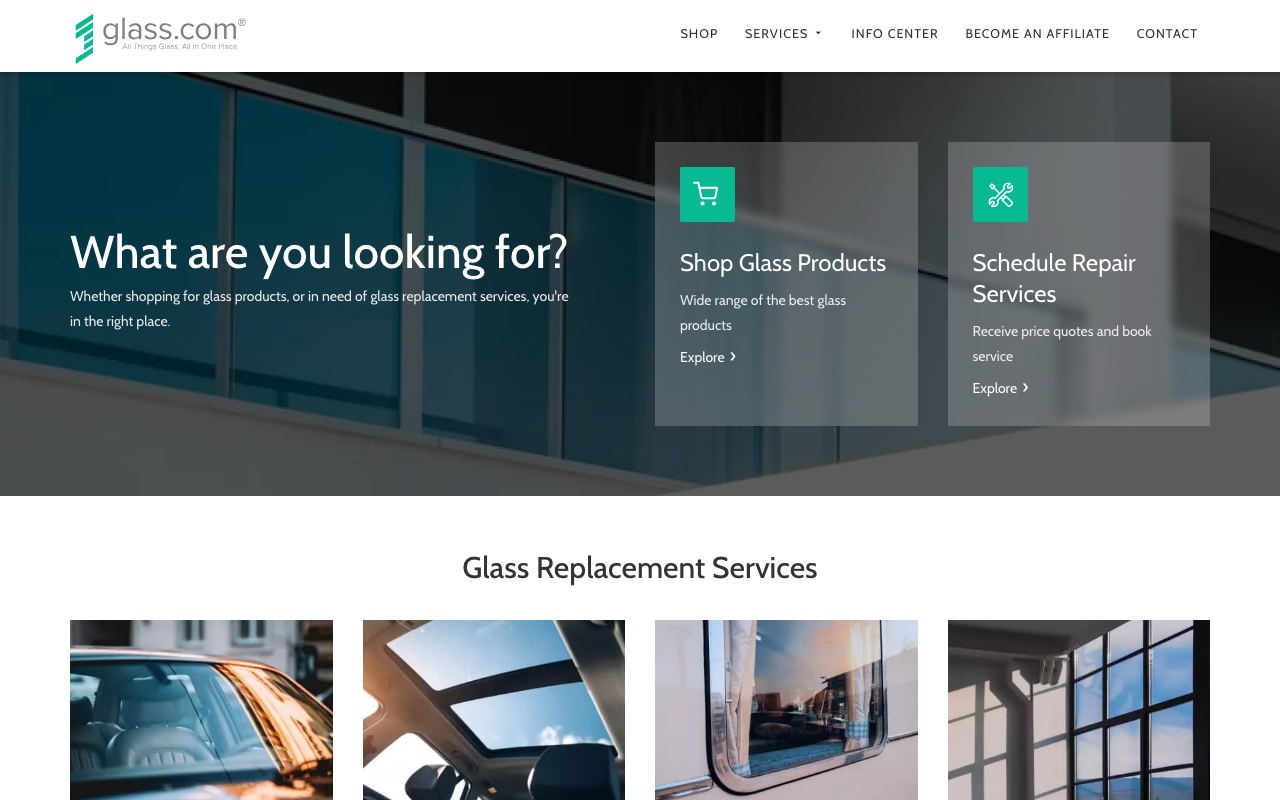 Glass product screenshot
