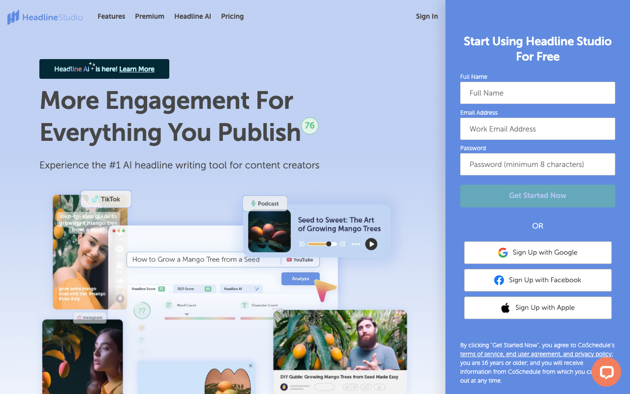 Headline Studio product screenshot