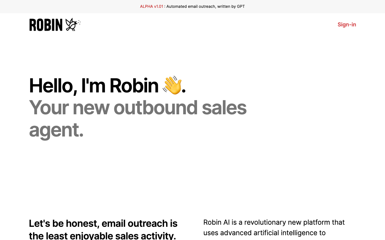 Hellorobin.ai product screenshot
