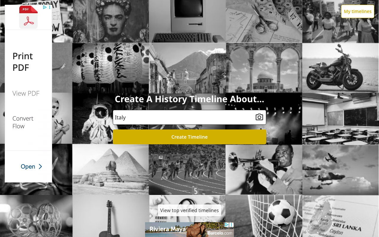 History Timelines product screenshot