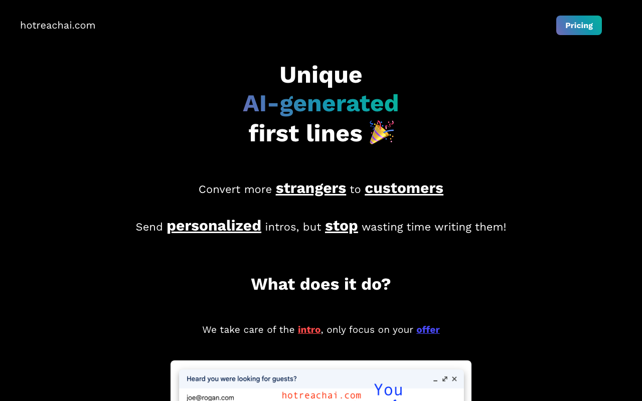 Hot Reach AI product screenshot