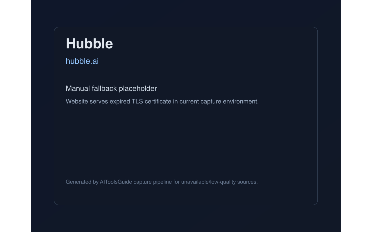 Hubble product screenshot