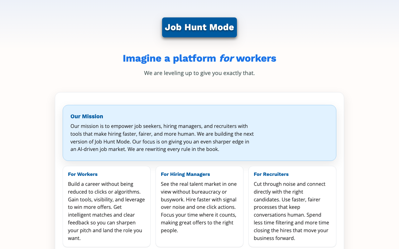 Job Hunt Mode product screenshot