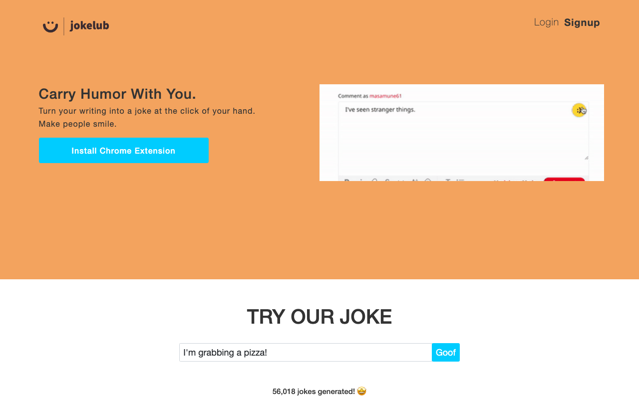 Jokelub product screenshot