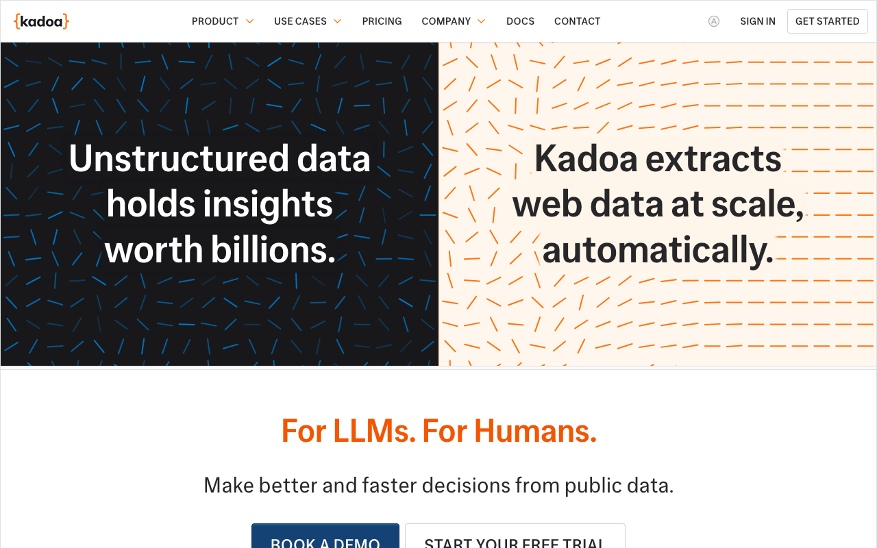 Kadoa product screenshot