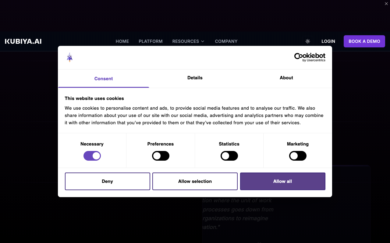 Kubiya product screenshot
