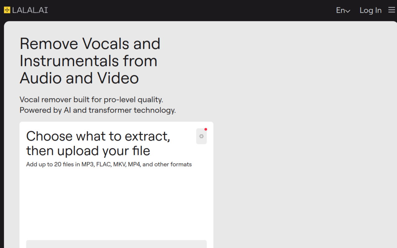 Lalal.ai product screenshot