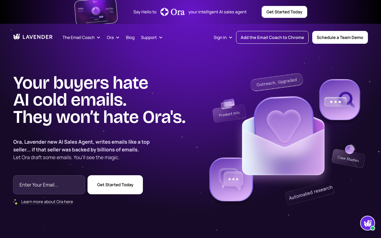 Lavender.ai product screenshot