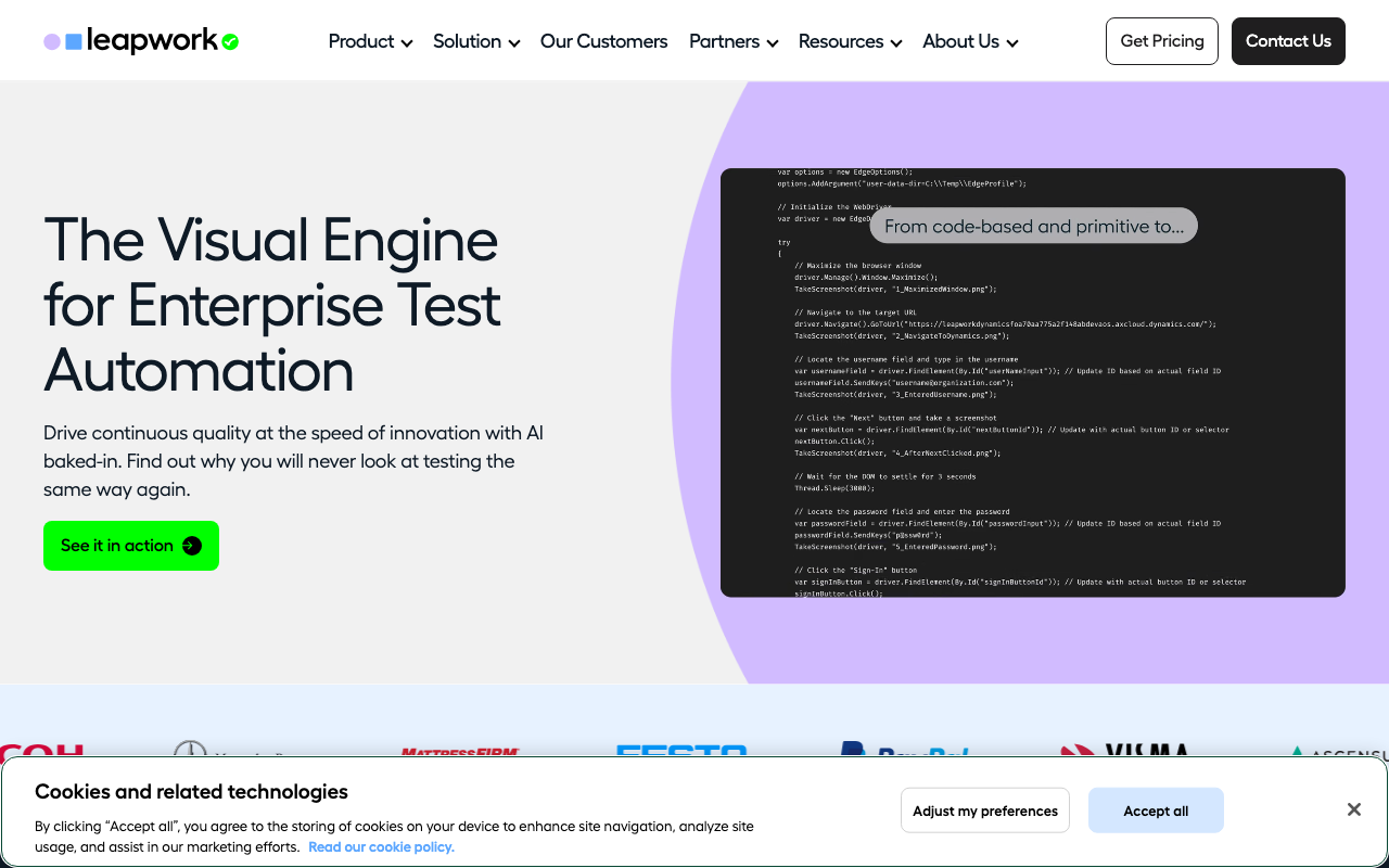 Leapwork product screenshot