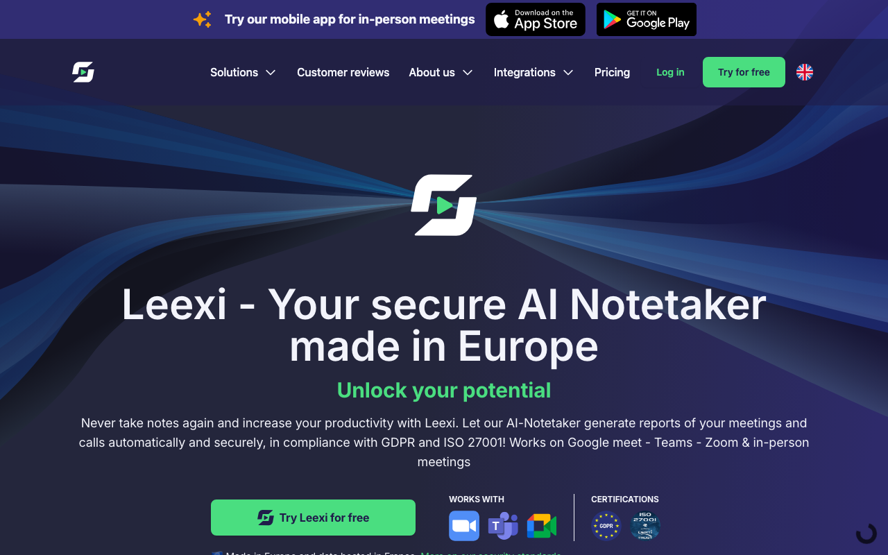 Leexi product screenshot