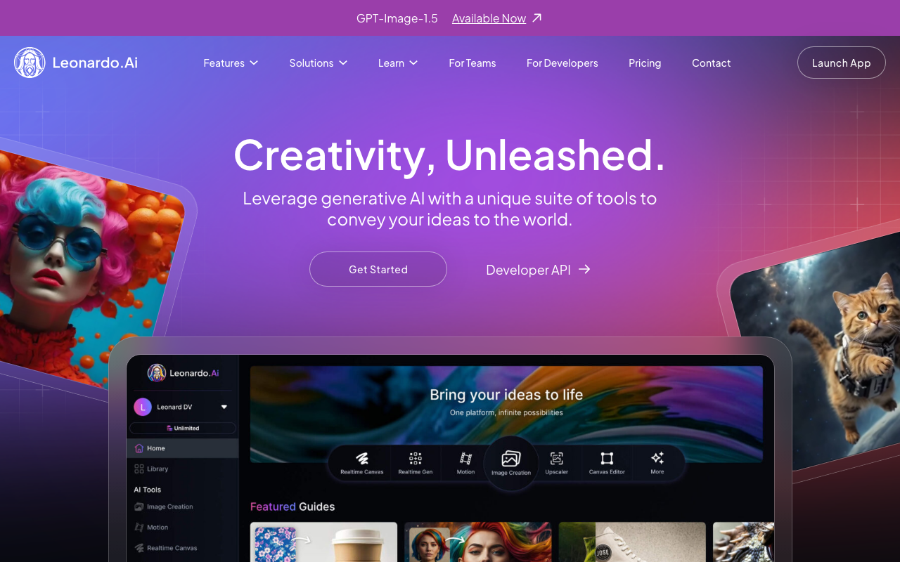 Leonardo.ai product screenshot