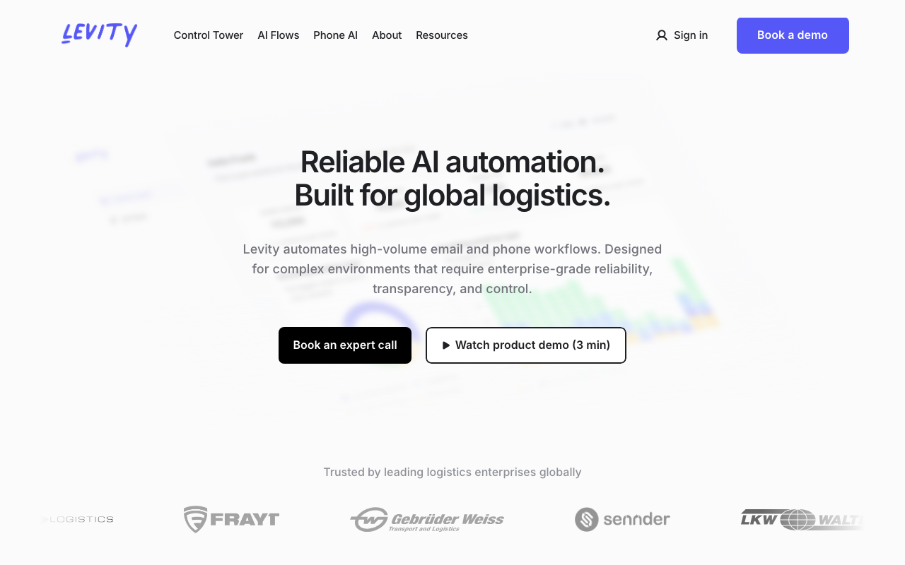 Levity product screenshot