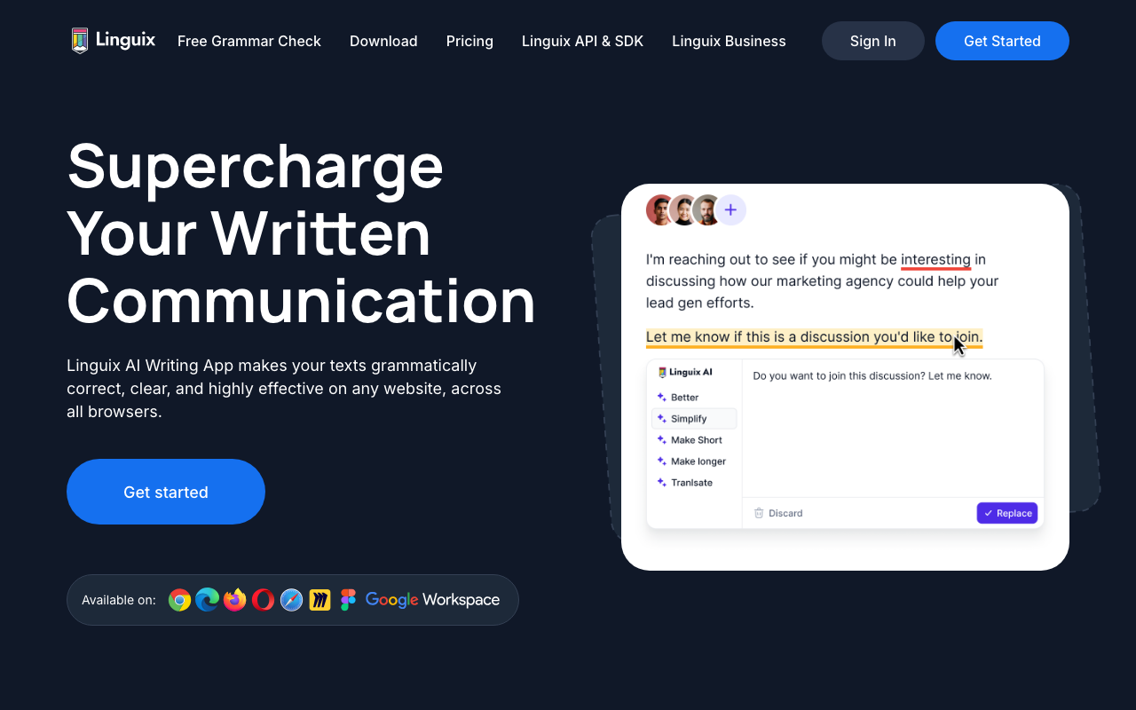Linguix product screenshot