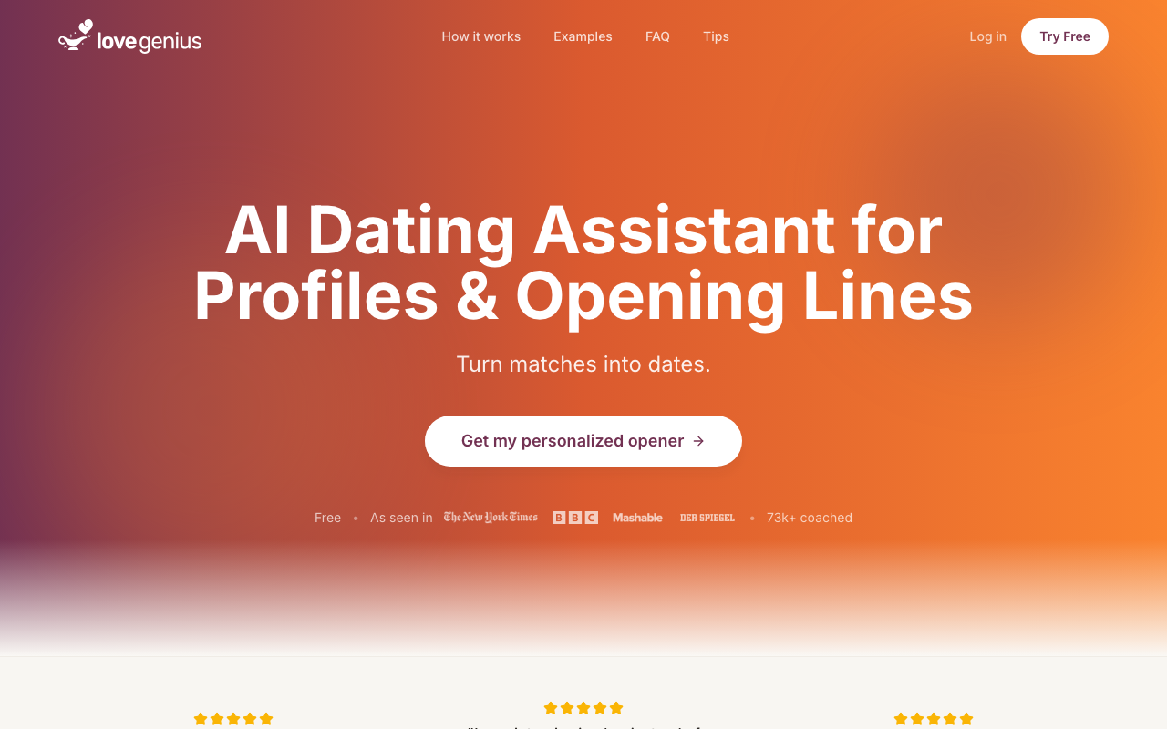 LoveGenius product screenshot
