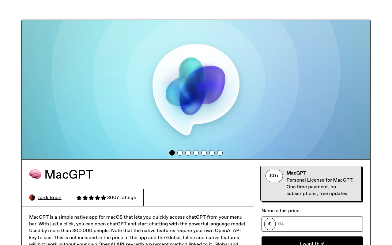 MacGPT product screenshot