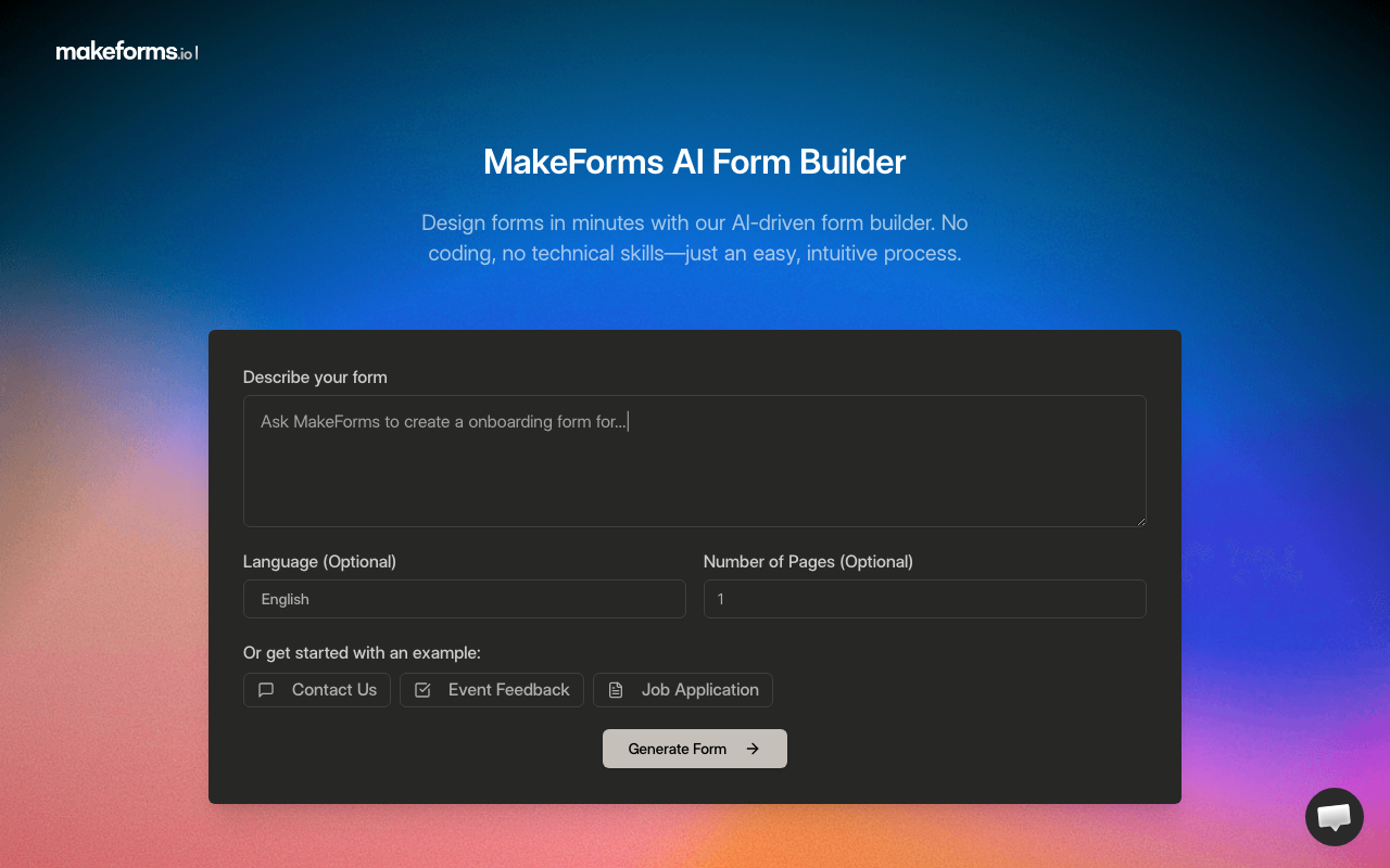 MakeForms product screenshot