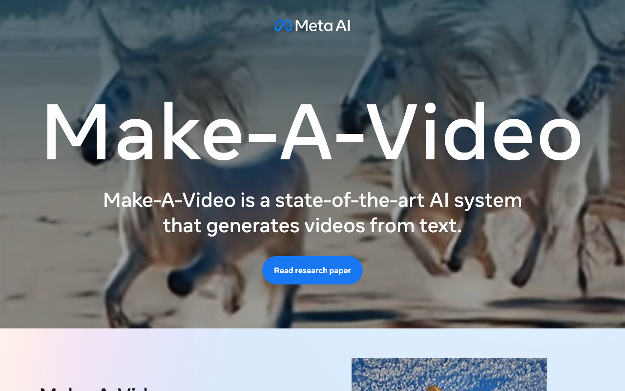 Meta Make-A-Video product screenshot