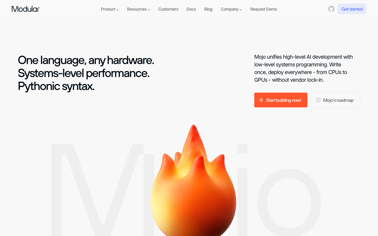 Mojo  : Programming language for all of AI product screenshot
