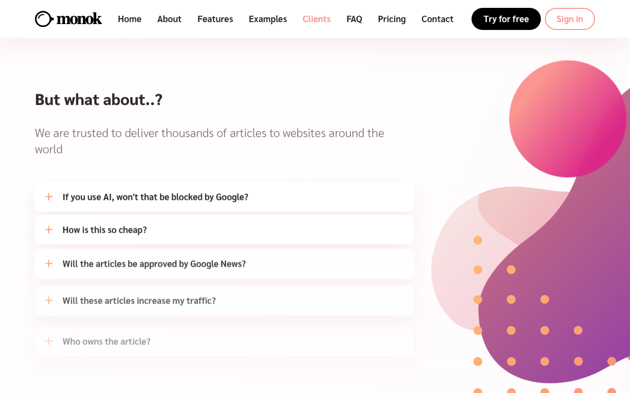 MONOK product screenshot