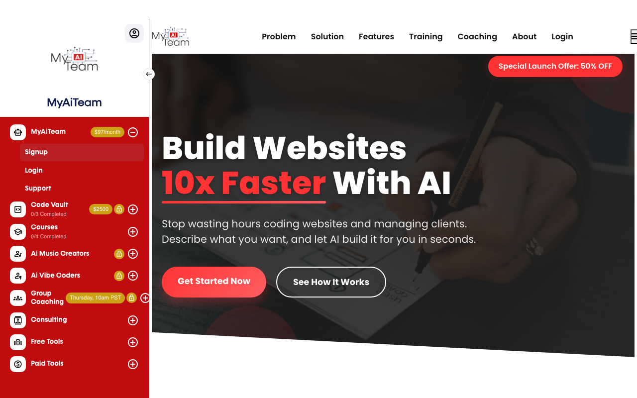 MyAiTeam product screenshot