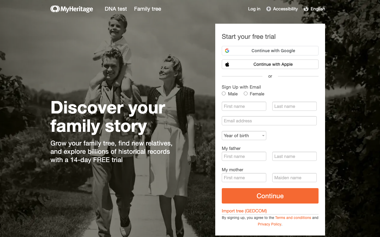 Myheritage.com product screenshot