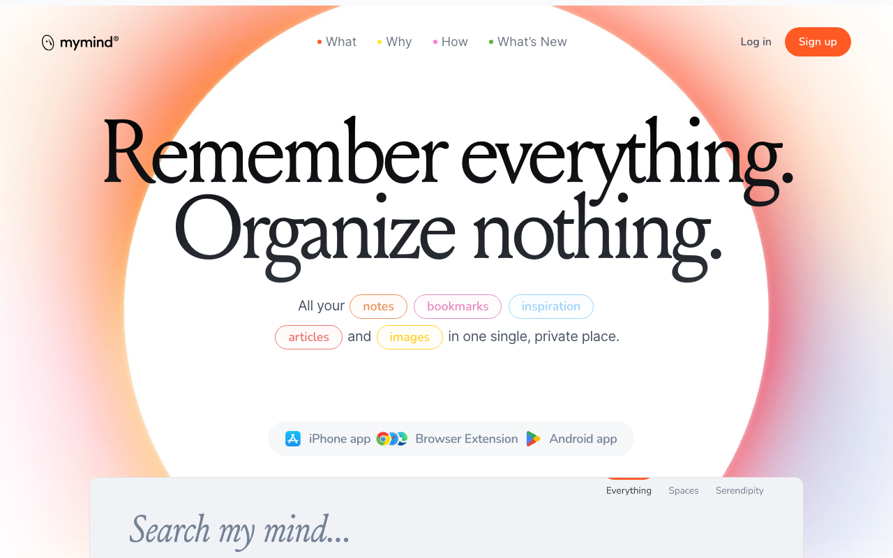 mymind product screenshot