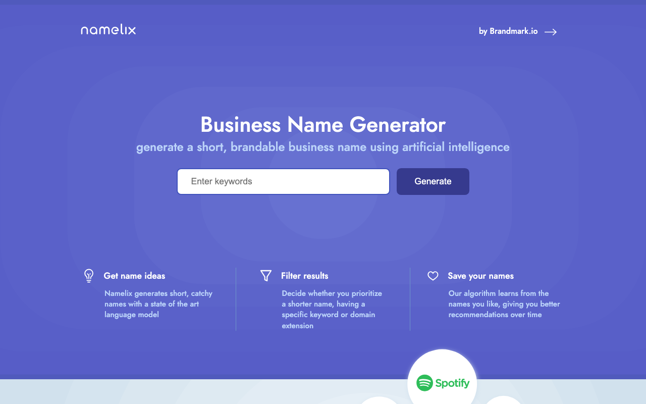 Namelix product screenshot