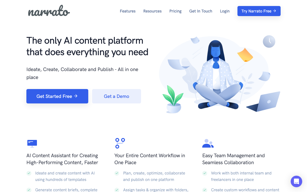 Narrato WorkSpace product screenshot