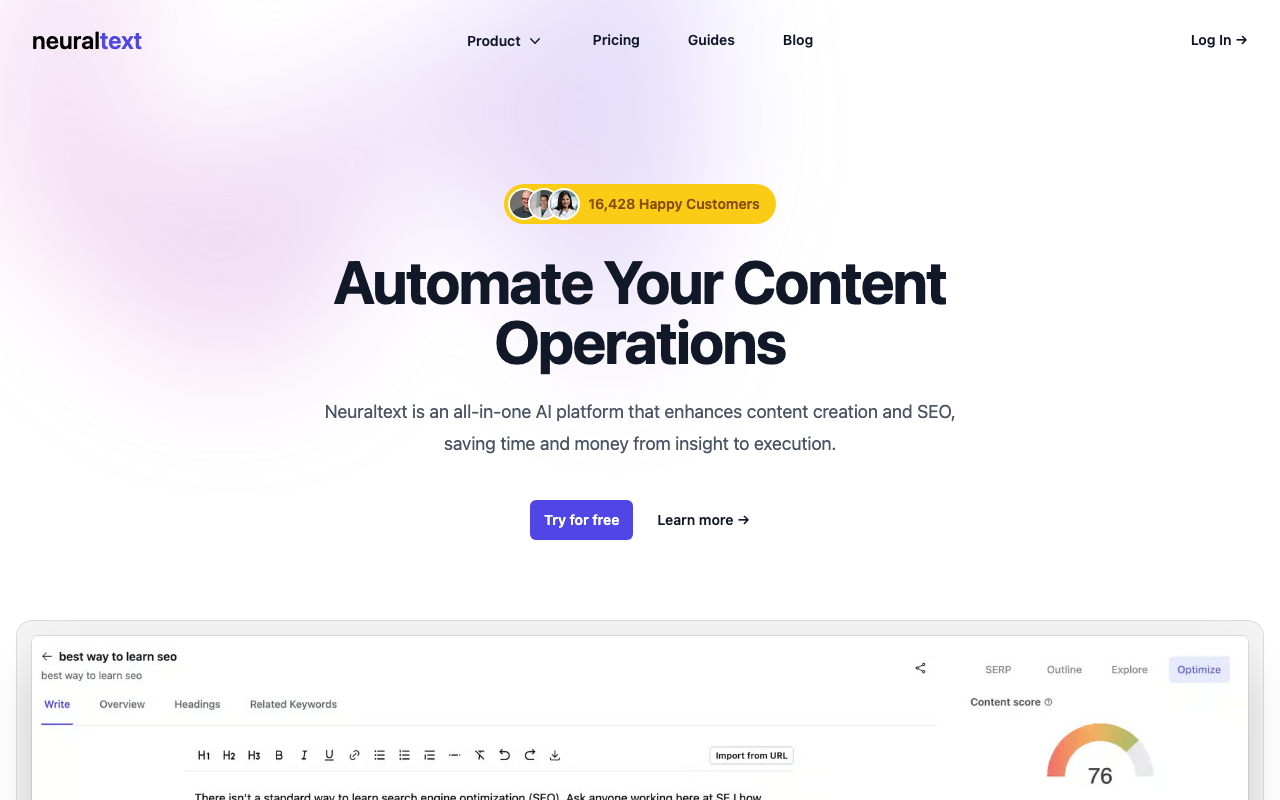 NeuralText product screenshot