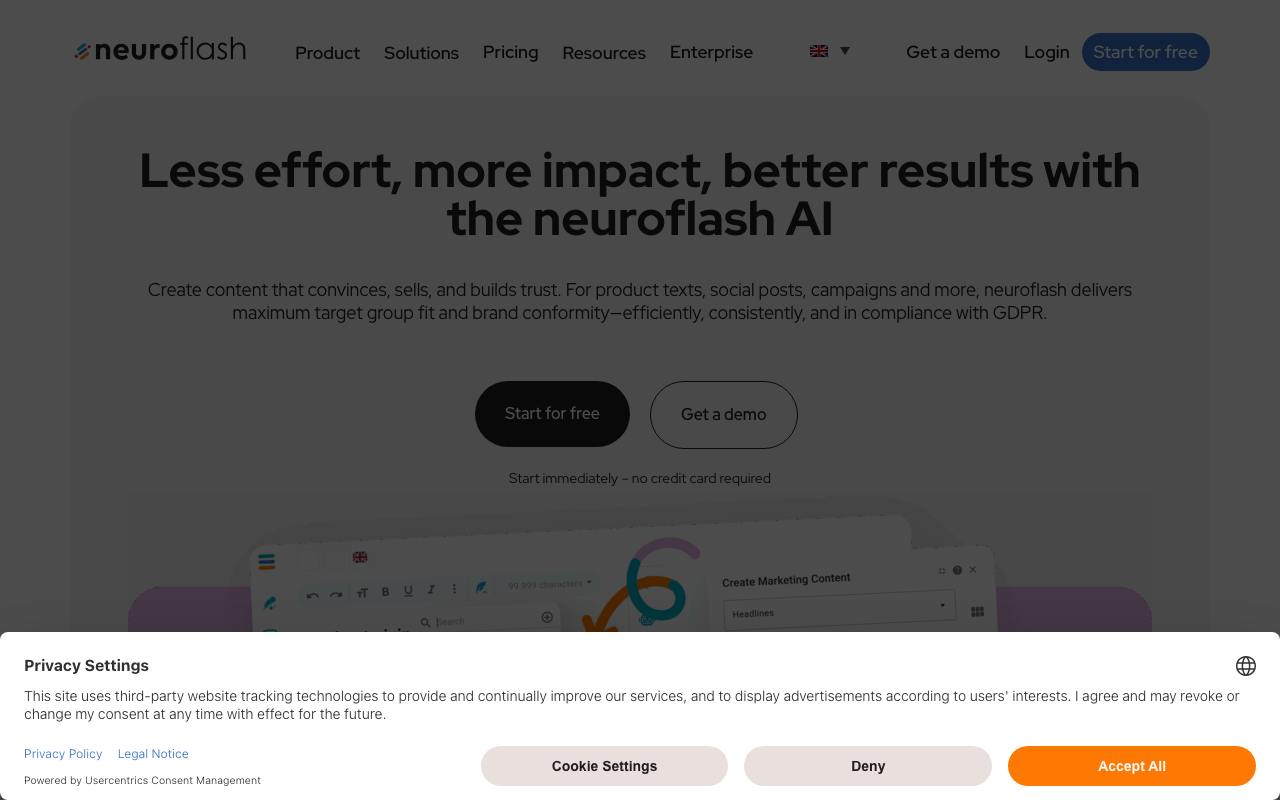 neuroflash product screenshot