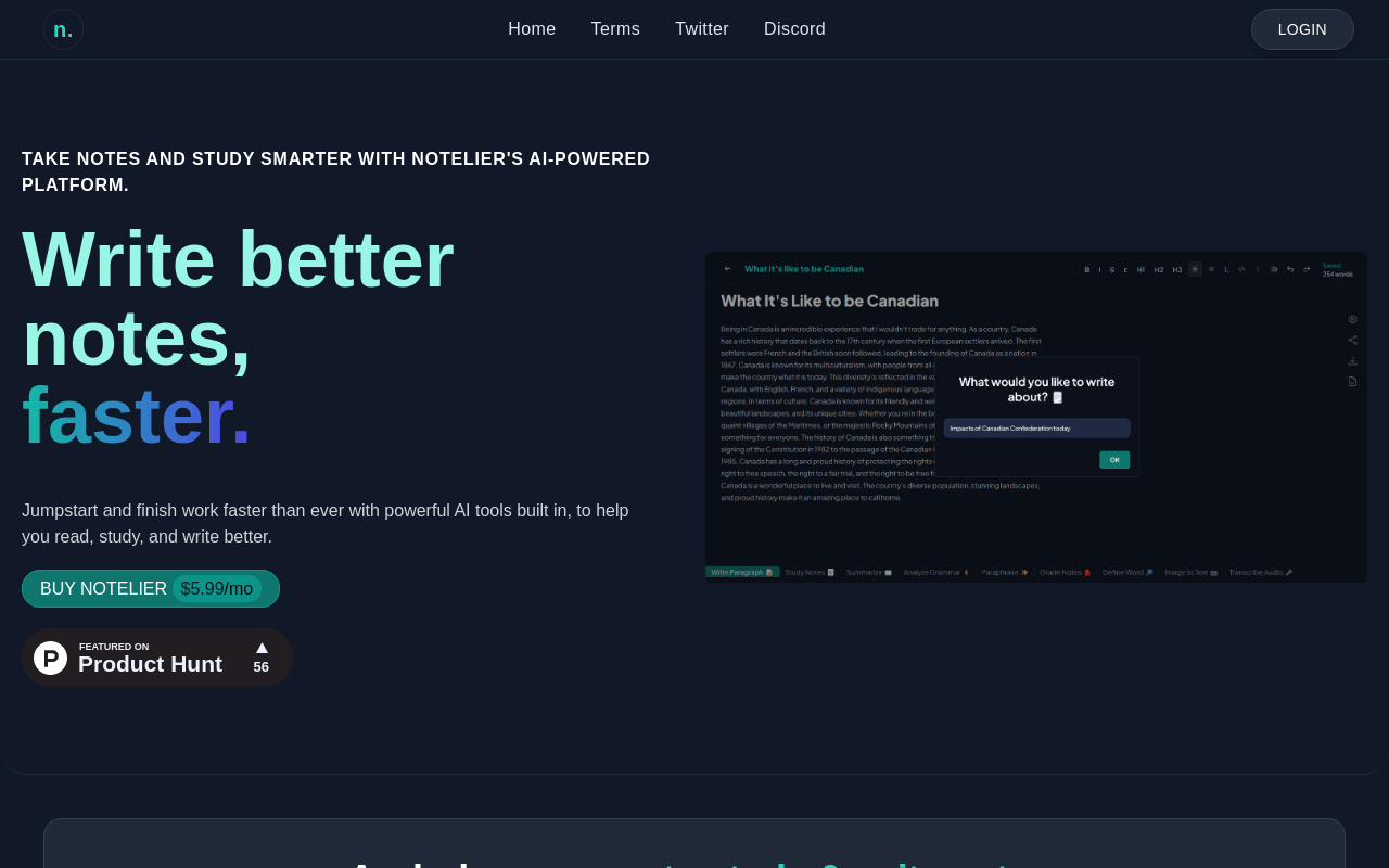 Notelier product screenshot