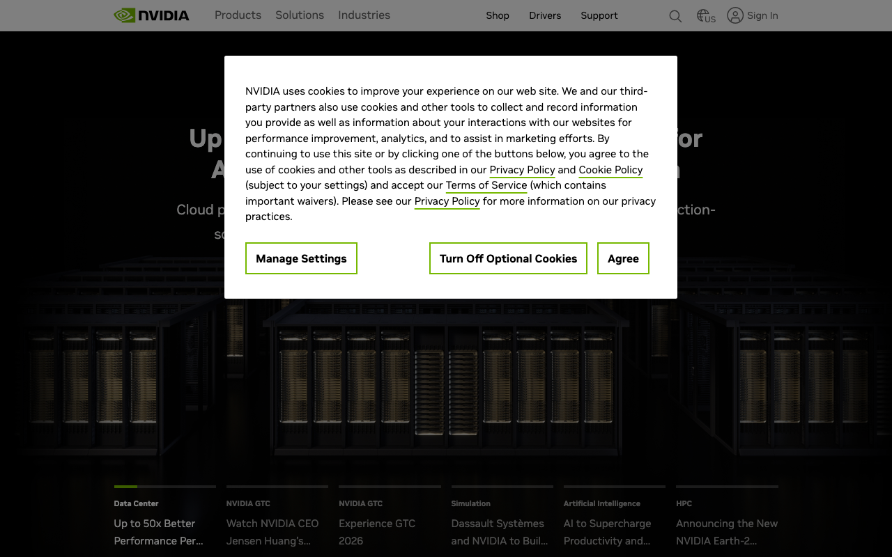 Nvidia.com product screenshot