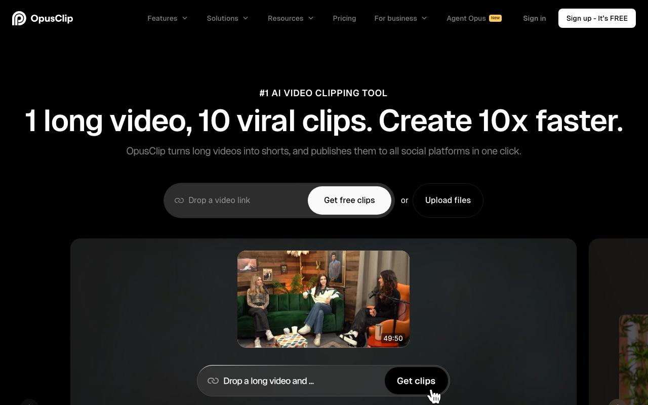 Opus Clip product screenshot