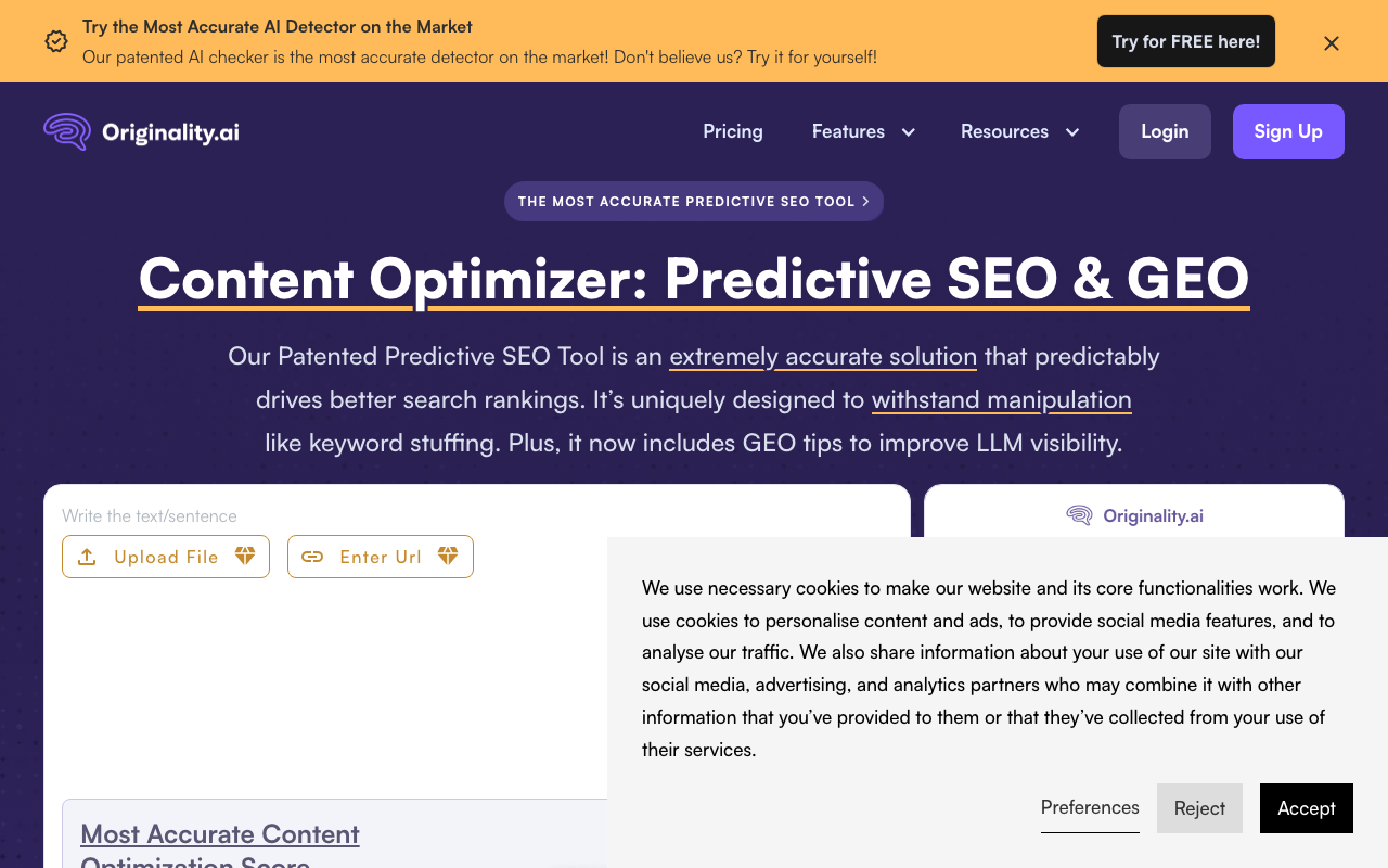 Originality.AI product screenshot