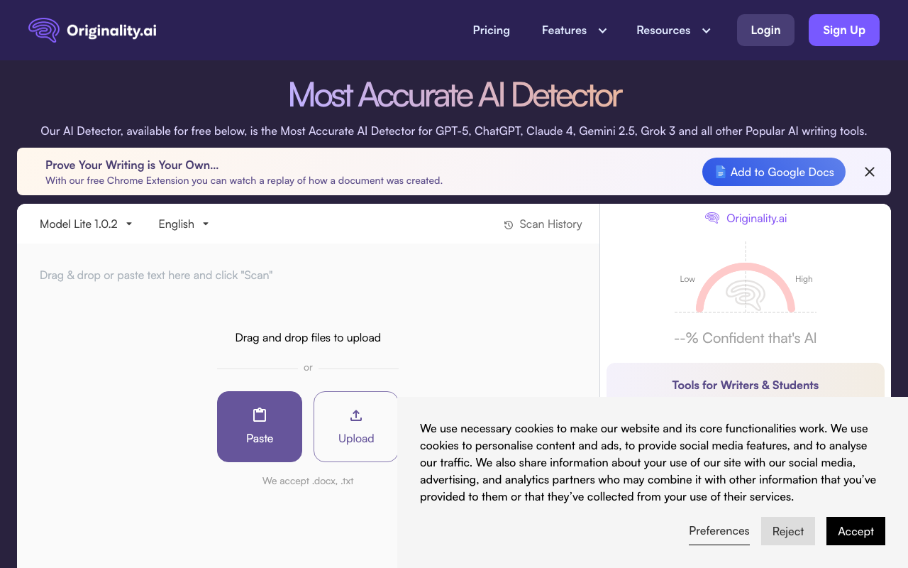 Originality.ai product screenshot