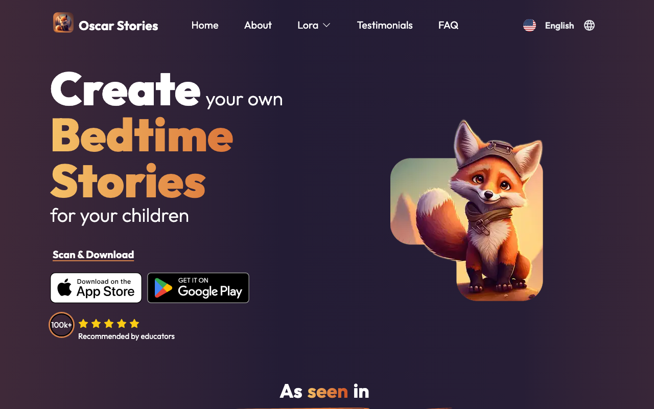 Oscar stories product screenshot
