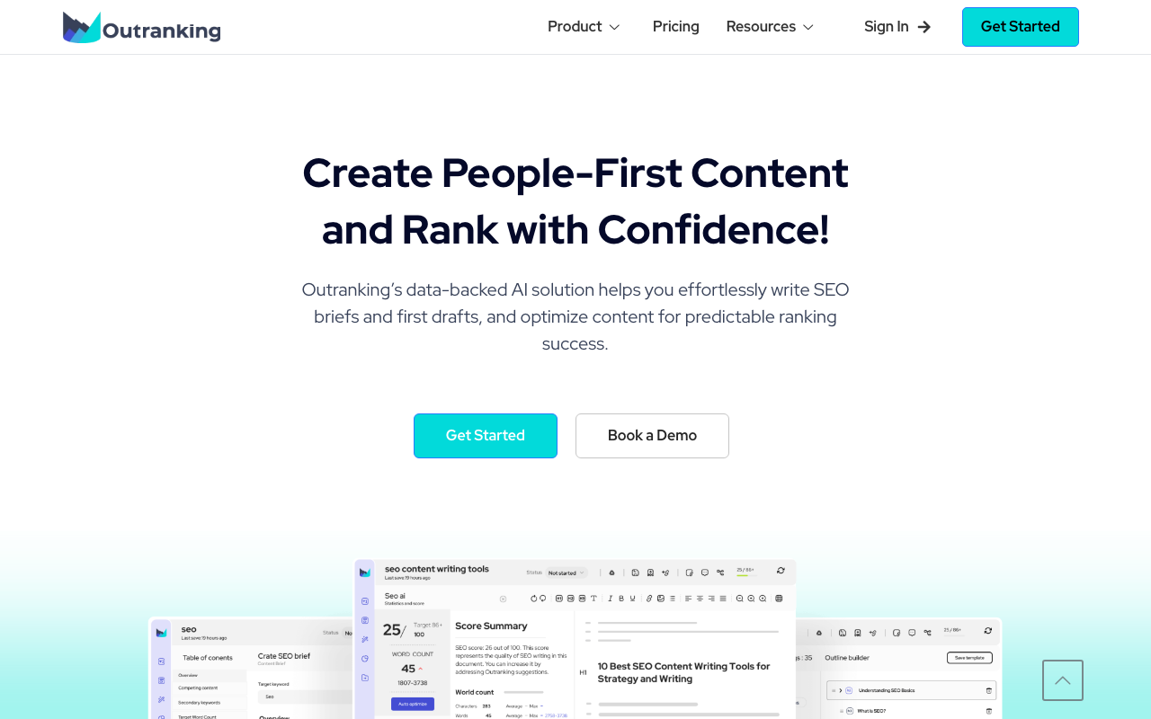 Outranking product screenshot