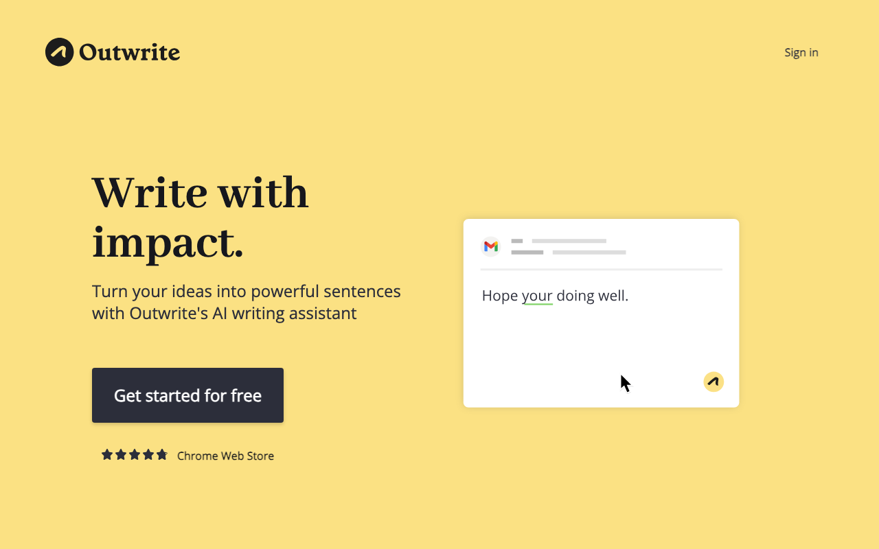 Outwrite product screenshot