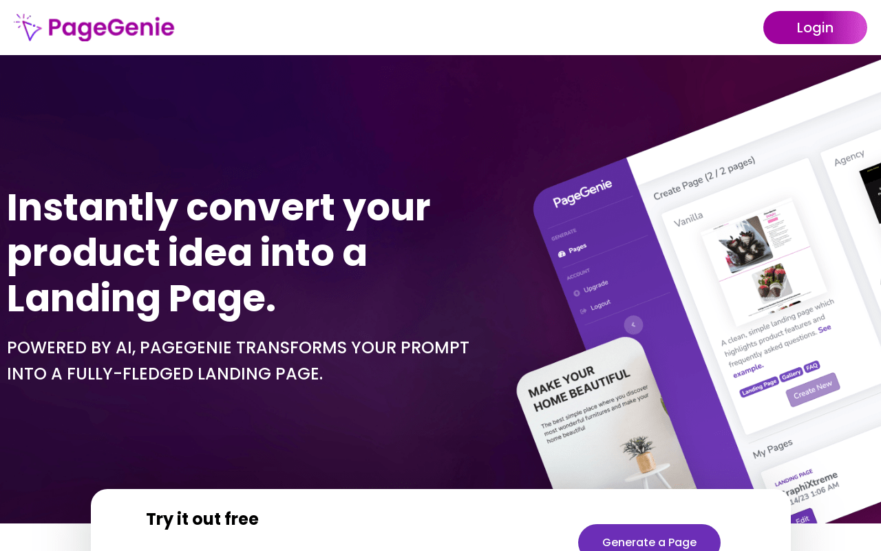 PageGenie product screenshot