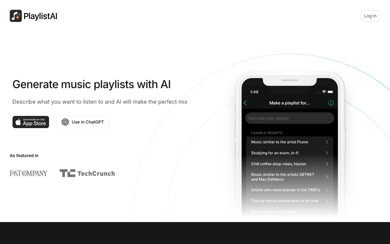Playlistai.app product screenshot
