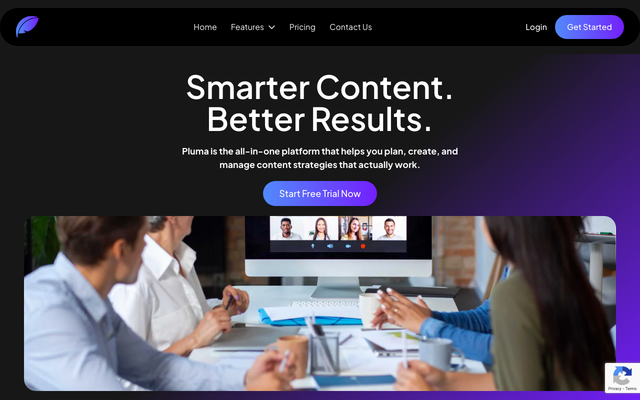 Pluma.ai product screenshot