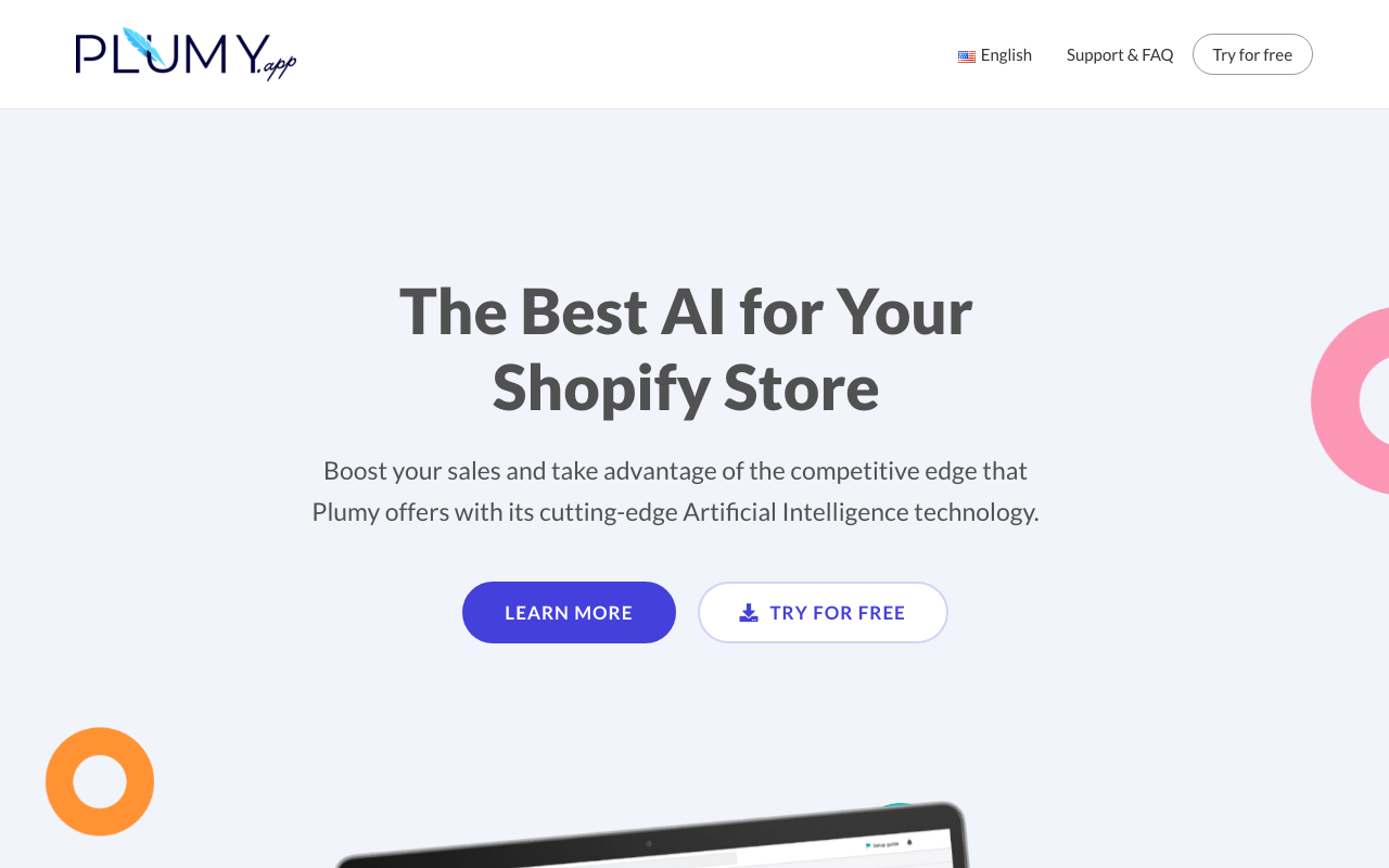 Plumy product screenshot