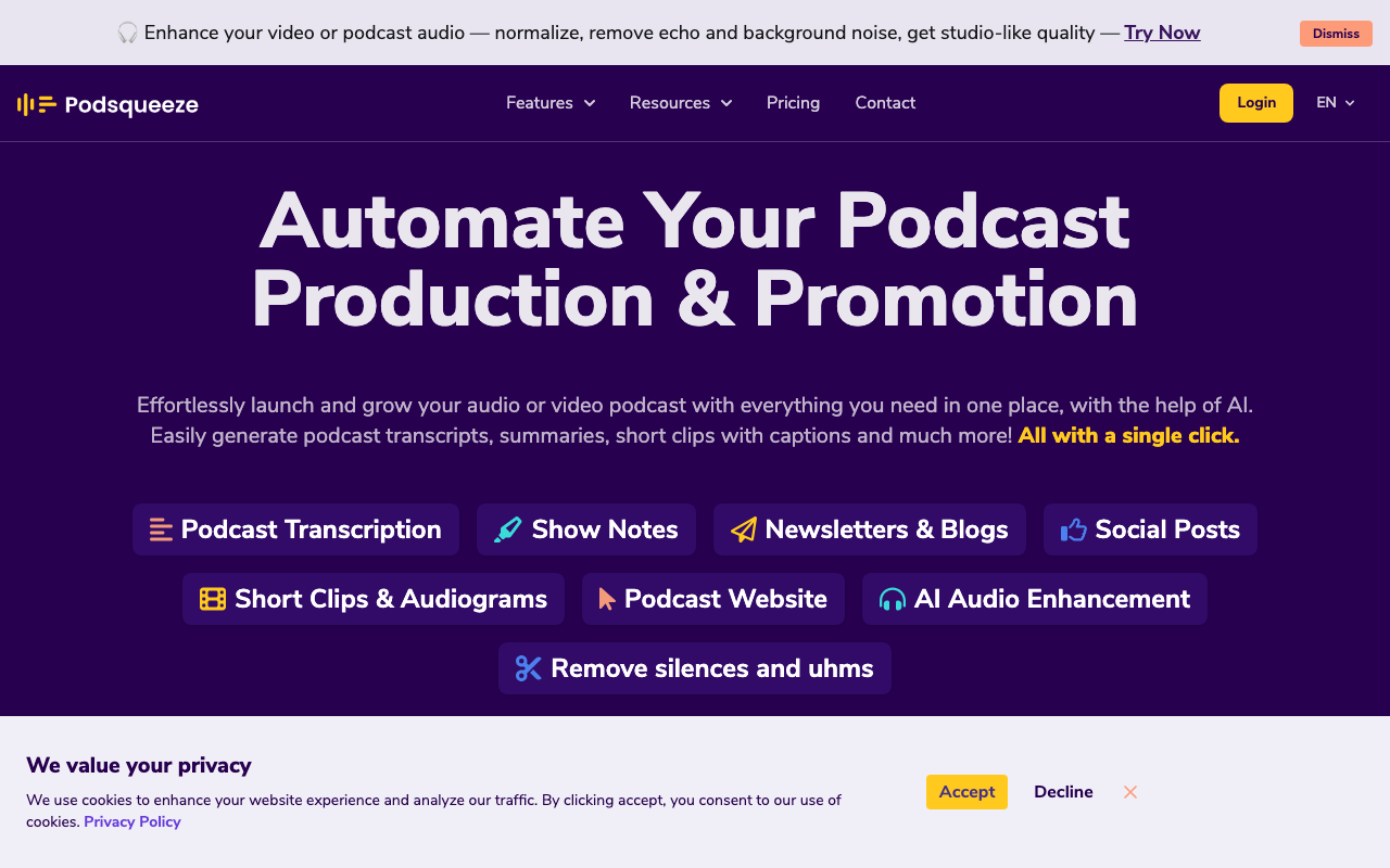 Podsqueeze product screenshot